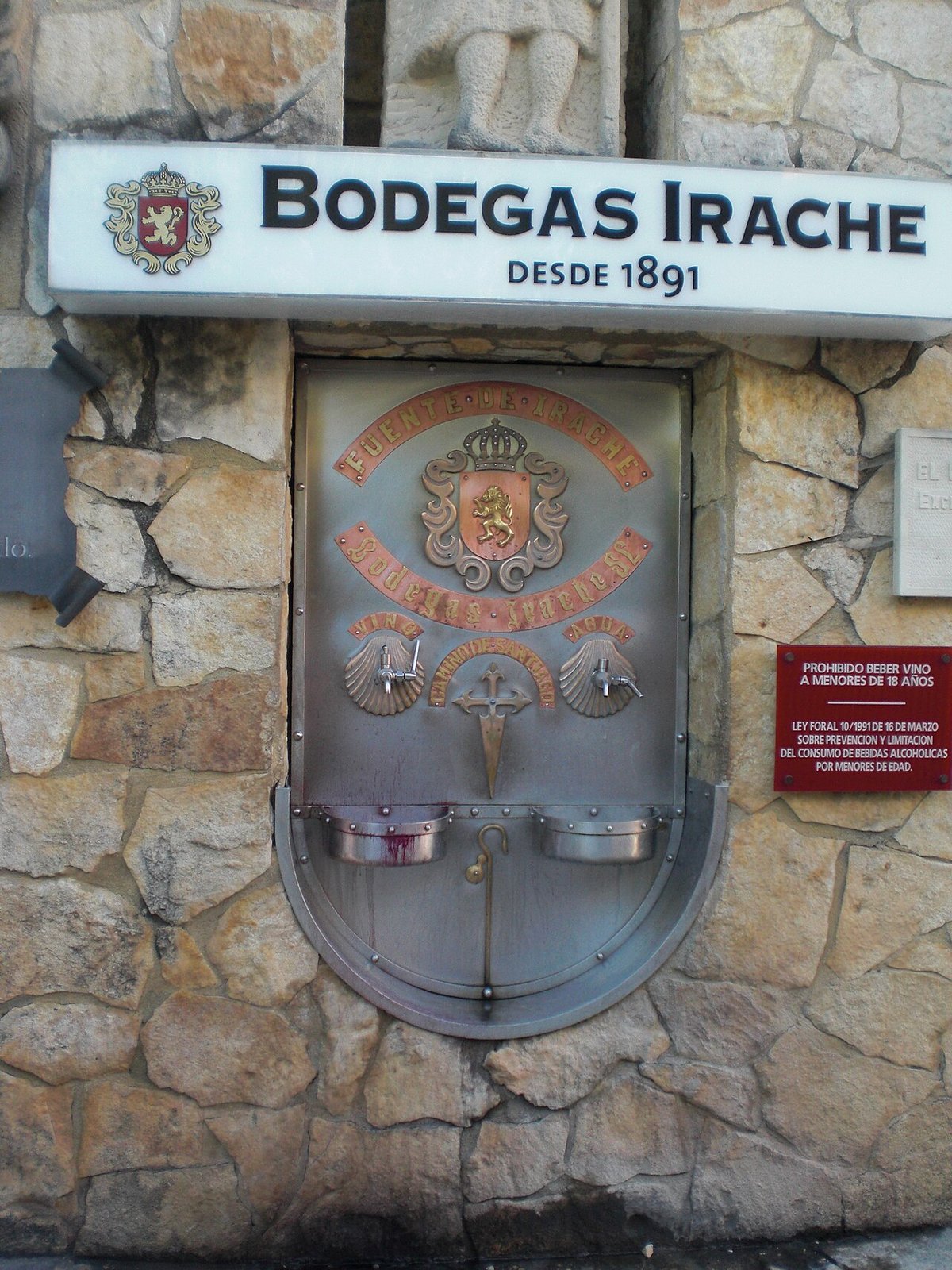 Bodegas Irache wine fountain on the Camino de Santiago