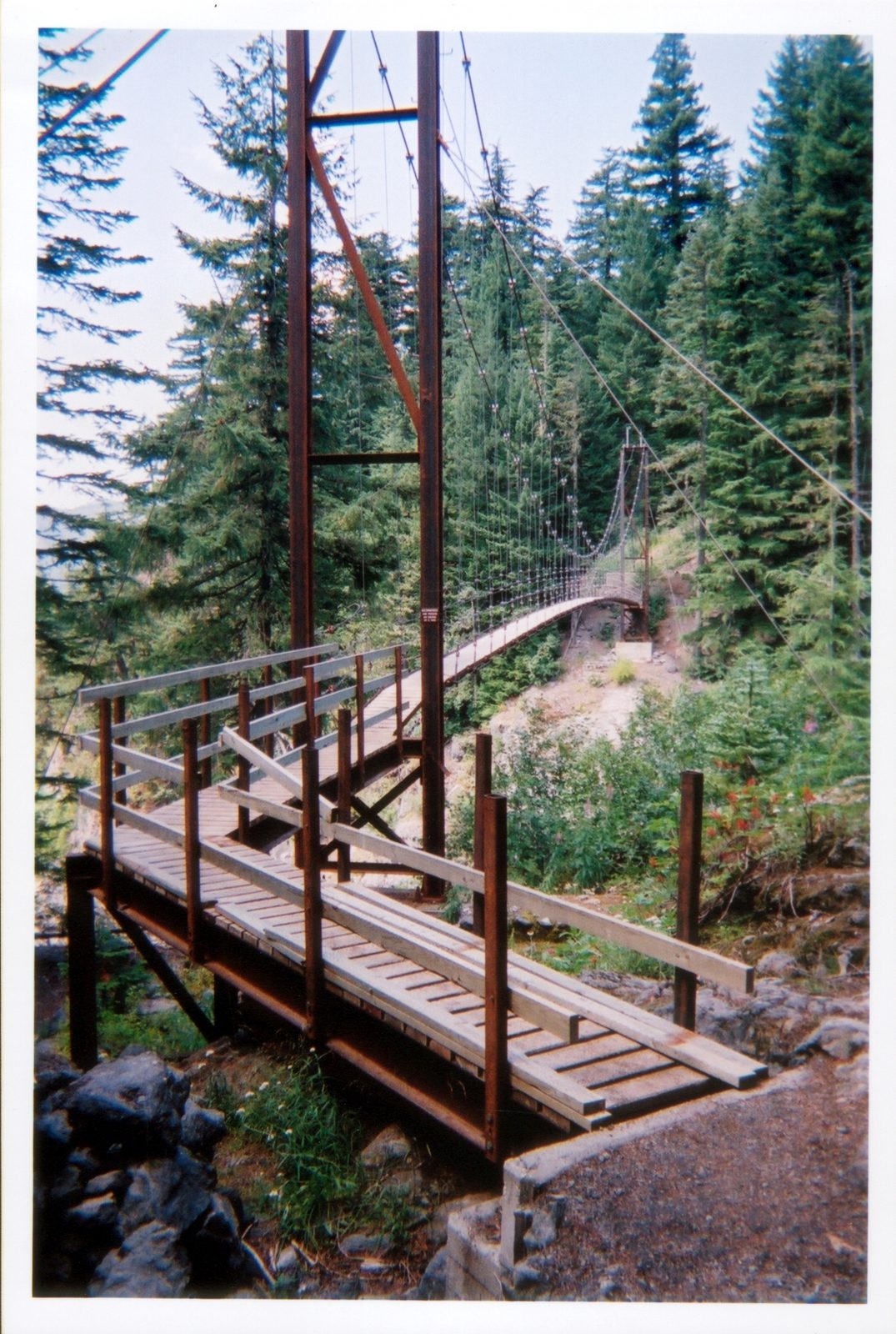 Tahoma Creek suspension bridge on the Wonderland Trail