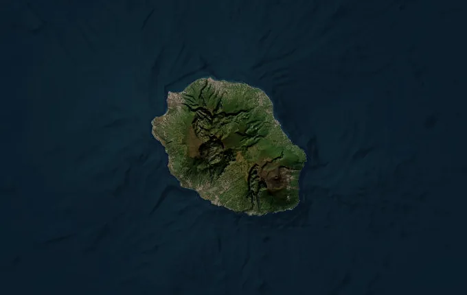 Satellite route map of the GR R2 (Réunion)