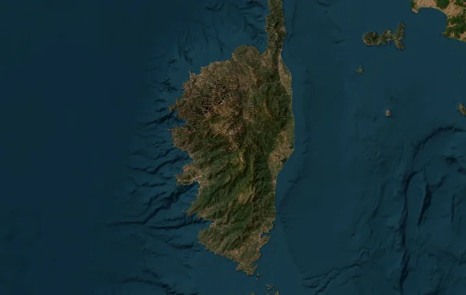 Satellite route map of the GR20