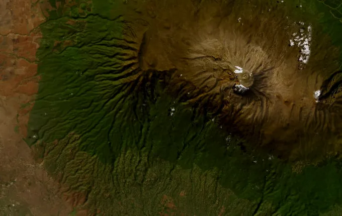 Satellite route map of the Kilimanjaro (Lemosho Route)