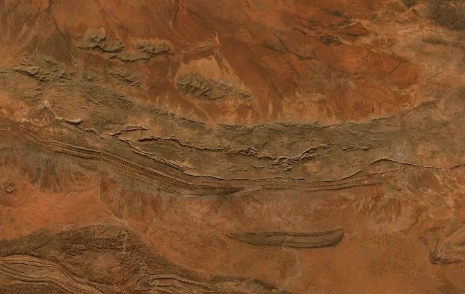Satellite route map of the Larapinta Trail