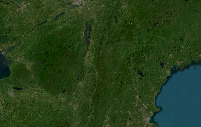 Satellite route map of the The Long Trail