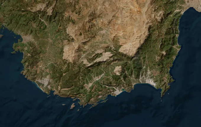 Satellite route map of the Lycian Way