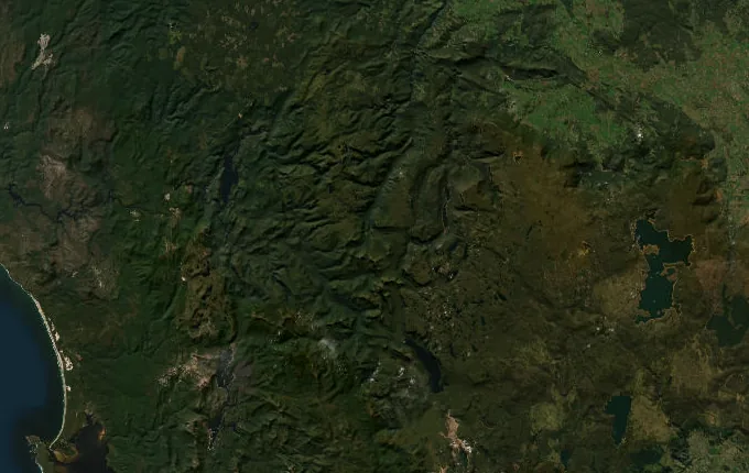 Satellite route map of the Overland Track
