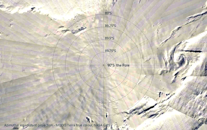Satellite route map of the Last Degree to the South Pole
